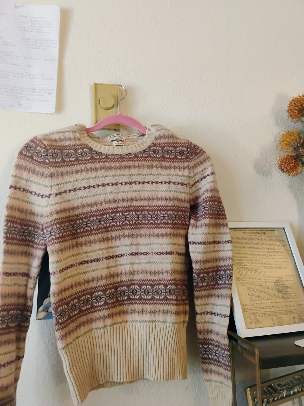 Vintage Ralph Lauren Polo Jeans Co. Fair Isle Lambswool Sweater Size M